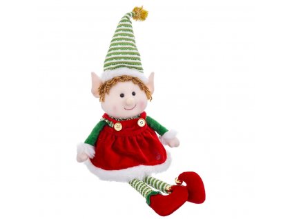 Vánoční ozdoba Vícebarevný Foam materiál Dívka Elf 40 cm