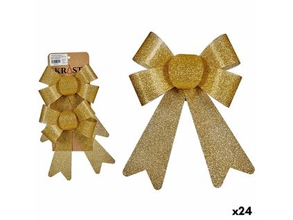 Sada Vánočních dekorací Laso Zlatá PVC 16 x 3 x 18 cm (24 kusů)