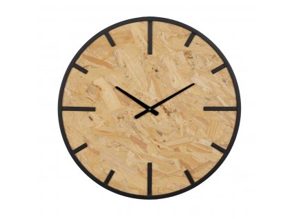 Nástěnné hodiny Černý Přírodní PVC Železo Dřevo MDF 60 x 4,5 x 60 cm