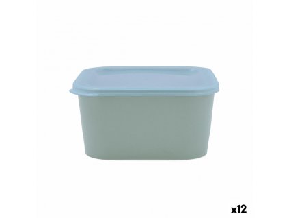 Čtvercový svačinový box s víkem Quid Inspira 1,3 L Zelená Plastické (12 kusů)