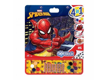 Blok s omalovánkami Spider-Man Giga Block 4 v 1 35 x 41 cm
