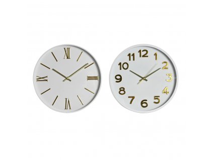 Nástěnné hodiny Home ESPRIT Bílý Zlatá PVC 30 x 4 x 30 cm (2 kusů)