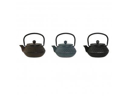 Konvice na čaj Home ESPRIT Modrý Kaštanová Černý Nerezová ocel Železo 400 ml (3 kusů)