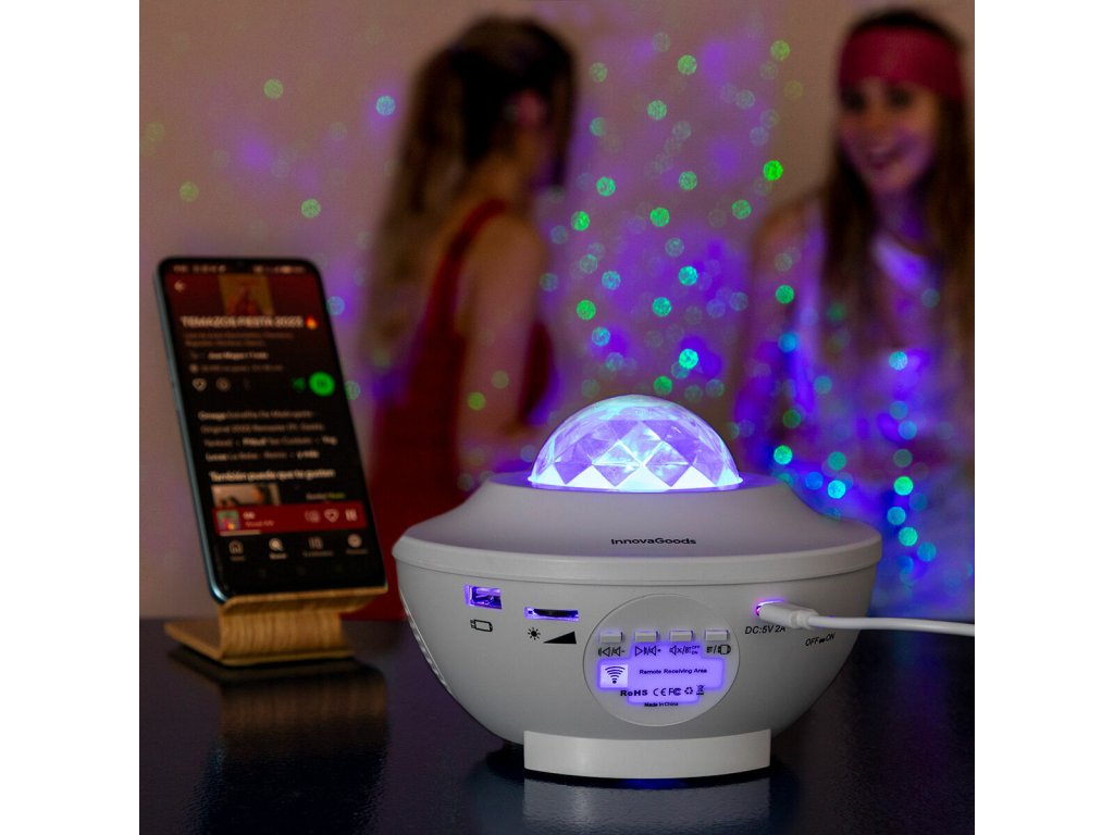 LED projektor s hviezdami a Laser s reproduktorom Sedlay