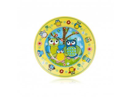 Detský keramický tanier 20cm hlboký OWLS