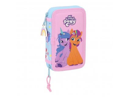 Dvojitý peračník PLUMIER My Little Pony Wild & free Modrá Ružová 12.5 x 19.5 x 4 cm (28 Kusy)