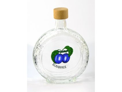 Fľaša sklenená 500ml PEGGY s viečkom ŠVESTKA