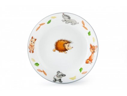 Detský porcelánový tanier hlboký 19 cm FOREST ANIMALS