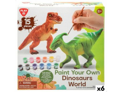 Sada 2 dinosaurov PlayGo 15 Kusy 6 kusov 14,5 x 9,5 x 5 cm Dinosaurus Na maľovanie