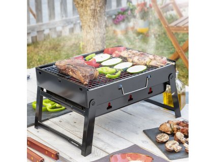 Prenosný skladací gril na drevené uhlie BearBQ