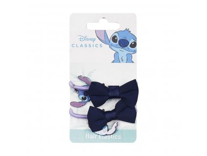 Gumičky na vlasy Stitch Purpurová Modrá Laso 2 kusov