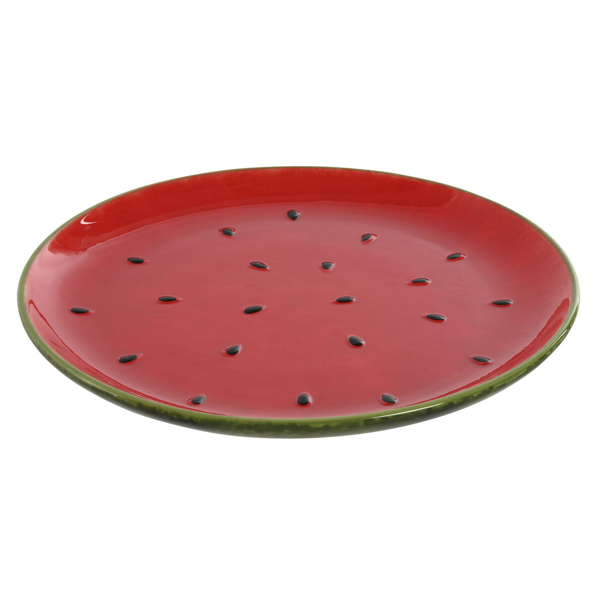 Plochý tanier Home ESPRIT Červená zelená Kamenina Dyňa 27,5 x 27,5 x 3 cm
