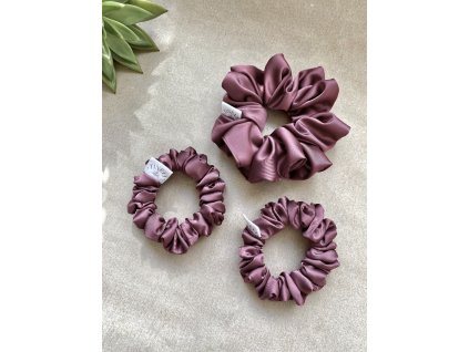 Saténová scrunchie Mauve