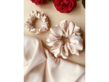 Saténová scrunchie Apricot