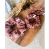 Žebrovaná scrunchie CLAY PINK