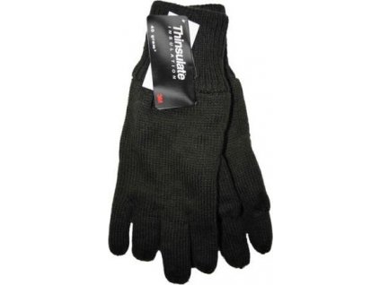 Rukavice pletené Thinsulate černé Fosco (Vyberte velikost M-L)