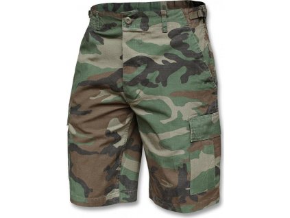 Bermudy US RipStop Woodland Camo předeprané  Mil-Tec® (Vyberte velikost L)
