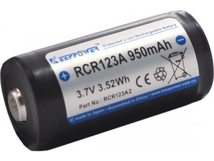 Akumulátor (nabíjecí baterie) Li-ion 16340 RCR123A 950 mAh 3,7V  Keeppower