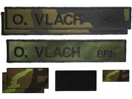 Vojenské jmenovky  - Vojenská sada AČR  velcro J-1 (Varianta sada bez protikusu)