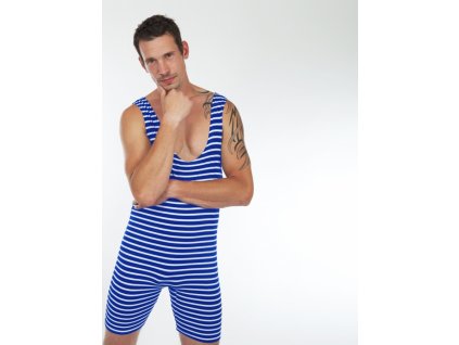 Plavky pruhované retro pánské světle modré (Vyberte velikost 3XL)