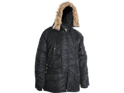 Bunda N3B Parka Aljaška zimní dlouhá černá Mil-Tec® (Vyberte velikost M)