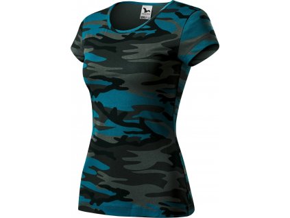 Triko dámské Pure camouflage petrol Malfini (Velikost XS)