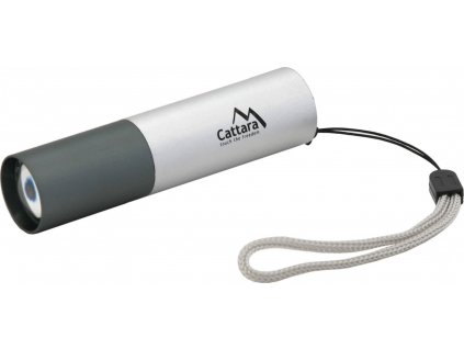 Svítilna kapesní LED 120lm ZOOM nabíjecí SILVER Cattara
