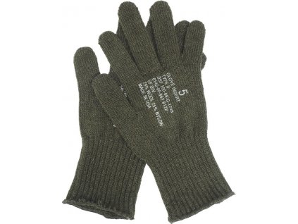 Rukavice pětiprsté vnitřní vlněná vložka typ II. US oliv originál (Velikost 3. (18-19cm))