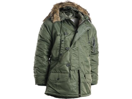 Bunda N3B Parka Aljaška zimní dlouhá zelená OD Mil-Tec® (Velikost M)