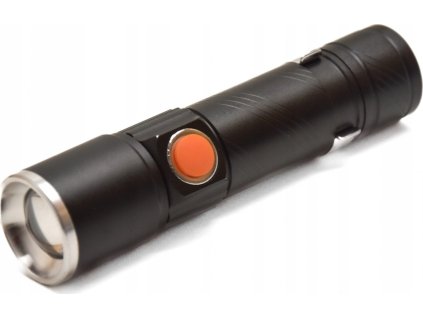 Svítilna kapesní s klipem COB LED ZOOM Flashlight USB nabíjení