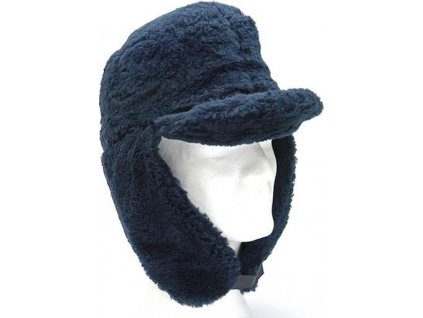 Čepice námořní ušanka zimní s kožešinou modrá Holandsko originál
