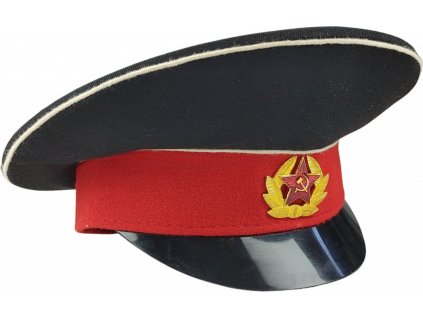 Brigadýrka kadeta vojenské školy černá rudý lem Rusko originál