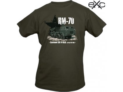 Triko s krátkým rukávem a potiskem Raketomet RM-70 GRAD khaki EXC®