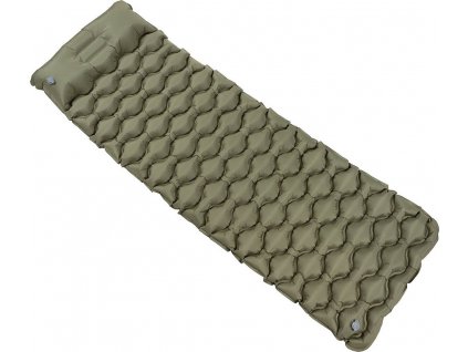 Karimatka nafukovací spací podložka s opěrkou hlavy 190x68x6,5cm zelená FoX® Outdoor 31774B