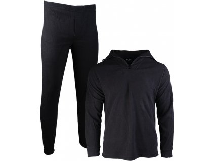 Dvoudílný fleece termo komplet spodní prádlo černé - rozepínací Mil-Tec® (Velikost S)