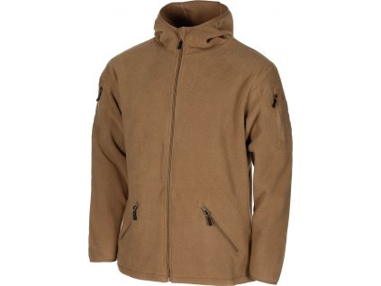 Bunda taktická s kapucí hnědá Fleece Jacket Tactical Coyote MFH® Adventure 03861R