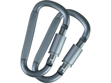 Karabina se šroubovací pojistkou sada 2ks Locking Carabiners 7mm Gunmetal Grey Kombat® Tactical