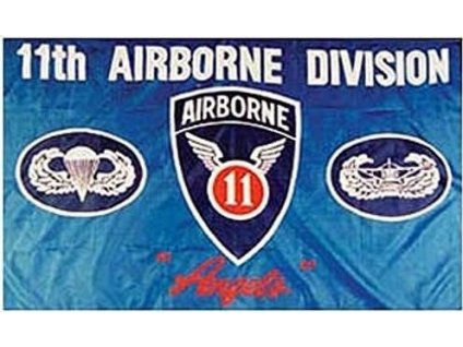 Vlajka 11. výsadková divize Arktičtí andělé (The 11th Airborne Division Arctic Angels) US ARMY 90x150cm č.241