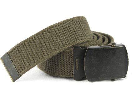 Opasek kalhotový bavlna zelený NL Waist Belt OD Green Holandsko originál použitý