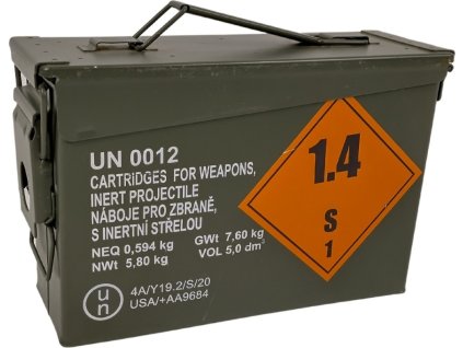 Bedna muniční plechová úzká schránka Ammo Box cal. 30 M19A1 AČR originál zánovní