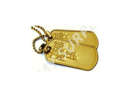 Identifikační známky US dog tags zlaté - ražba ID známek