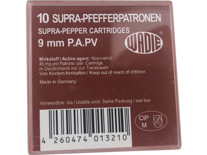 Pepřová nábojka PV 9mm PAK WADIE 45mg pro expanzní pistole 10ks