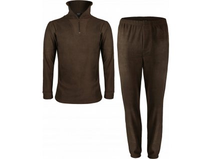 Dvoudílný fleece termo komplet spodní prádlo oliv - rozepínací Mil-Tec® (Velikost L)