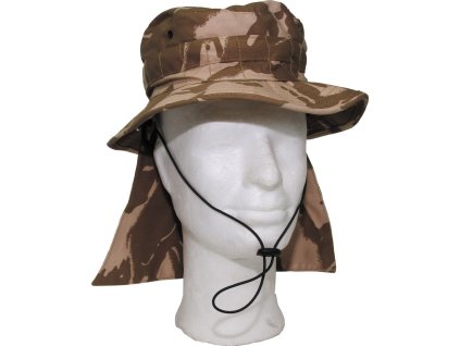 Klobouk s chráničem zátylku Combat Jungle Velká Británie Desert DPM originál nový (Velikost 58)