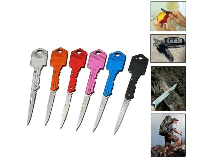 Nůž zavírací ve tvaru klíče EDC Keychain Knife (EKC512) (Barva Zelený)