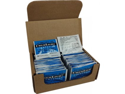Chemické světlo US modré balení 50ks Cyalume® ChemLight™ LightStick Blue Mini Size 1,5″ (3.75 cm) (Varianta Balení 50 kusů)