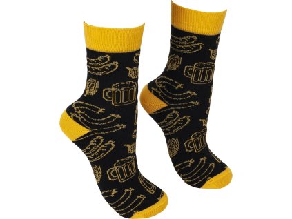 Ponožky Bennonky Bennon černé/žluté (Velikost 36-38)