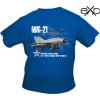 Triko dětské s potiskem MIG-21 sovětský stíhací letoun Mikojan-Gurevič modré EXC® (Vyberte velikost 110)
