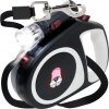 Natahovací vodítko na psa se zámkem a svítilnou (Barva černo-bílé)