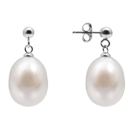 Stříbrné naušnice  s pravou perlou Mathilde